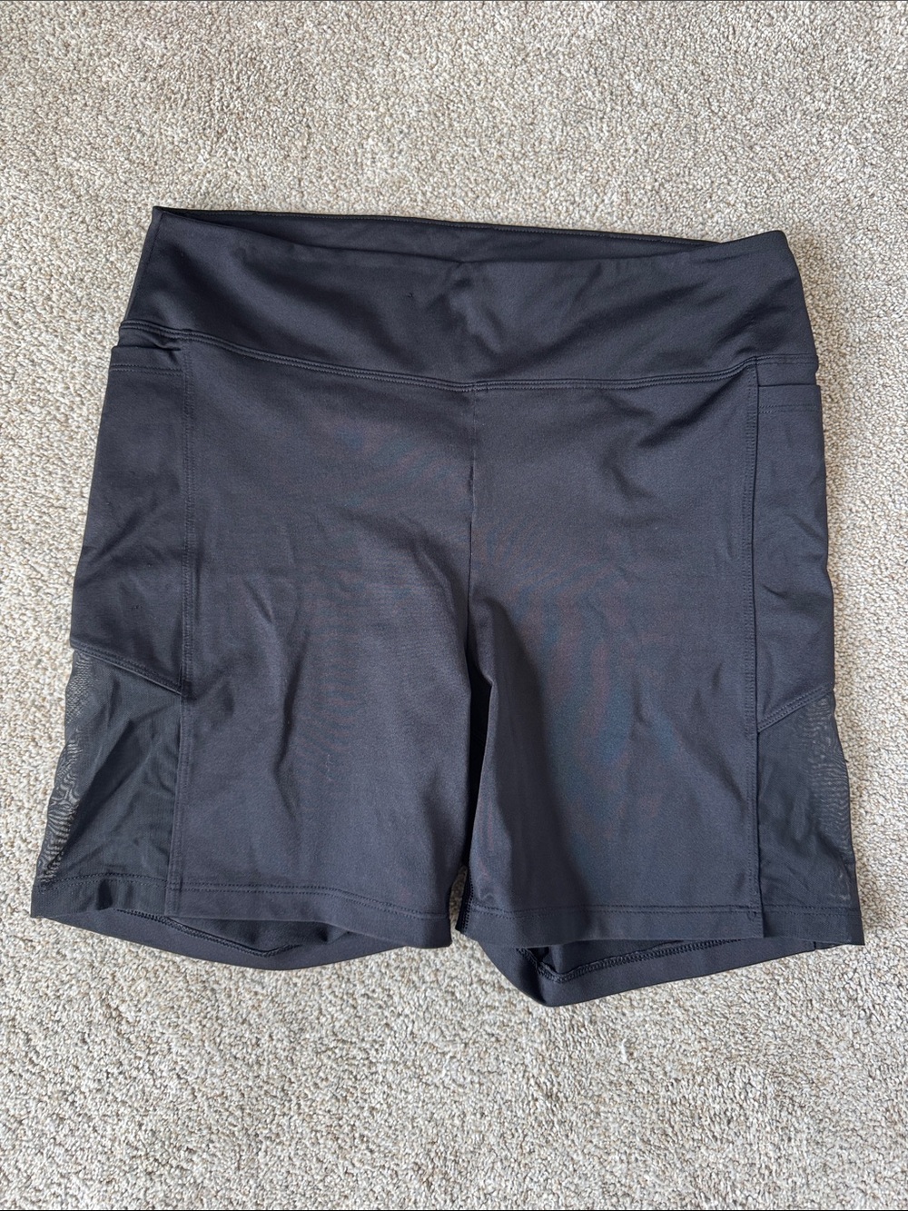 PINK Victoria's Secret Black Mid-Rise Bike Shorts with Side Pockets